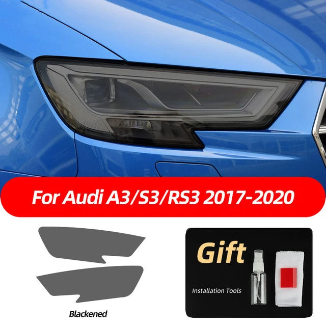 Car Headlight Protective Film Front Lamp Smoked Black For Audi A3 8V S3 A4 B8 B9 A5 A6 S6 C8 A7 A8 D4 TT TTS Q3 Q5 Q7 Q8 RS Q8