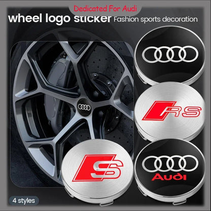 4pcs 60mm Auto Wheel Center Hub Caps Car Styling Stickers For Audi Sline A1 A3 A4 A5 A6 A7 A8 Q2 Q3 Q5 Q7 Q8 TT S1 S3 RS5 ﻿RS S