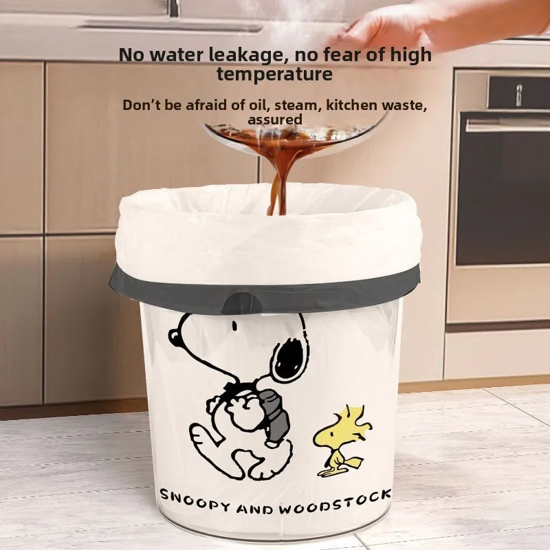 Snoopy cartoon character home use extra thick plastic bag tear-free drawstring garbage bag large kitchen cute kawaii wholesale
