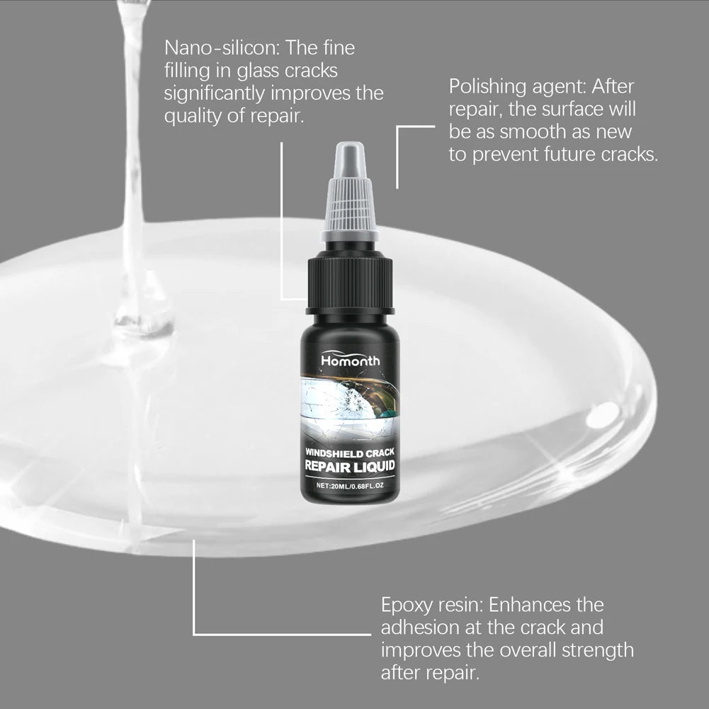 1-5Pcs 20ml Car Windshield Crack Repair Fluid 20ml Gone Crack Glass Windshield Repair Kit Windscreen Glass Scratch Crack Restore