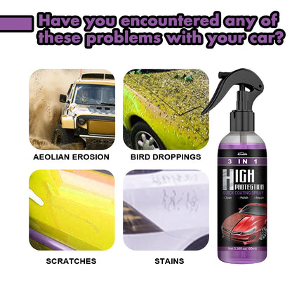 2 Set 3 In 1 Car Ceramic Coating Spray 100ml Car Paint Scratch Repair Remover Car Nano Spray Car Scratch Repair Car Paint Care