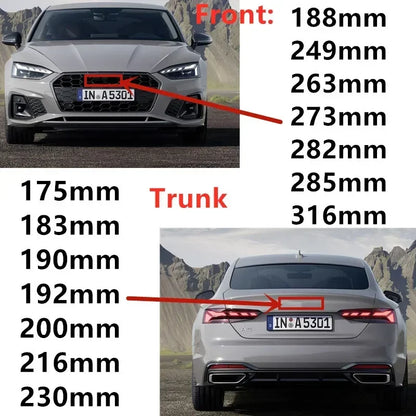 Audi A3 A4 A5 A6 A7 Q2 Q3 Q5 Q8 TT Black/Silver 4 Ring ABS Car Hood Front Bonnet Grill Rear Trunk Emblem Logo Badge Sticker