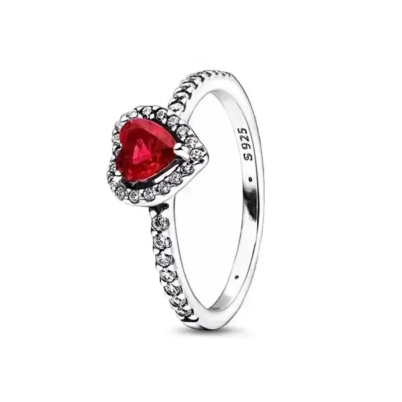 Hot selling high-quality 925 sterling silver heart-shaped ring, sparkling luxury women's charm jewelry, birthday surprise gift