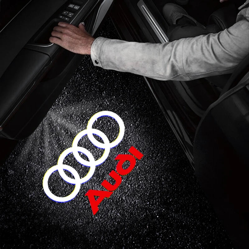 1/2PCS Auto Wireless Door Led Welcome Light Projection Lamp Light For Audi A4 B5 B6 B7 B8 A1 A3 A6 A5 A7 A8 Q3 Q5 Q7 TT S3 S6