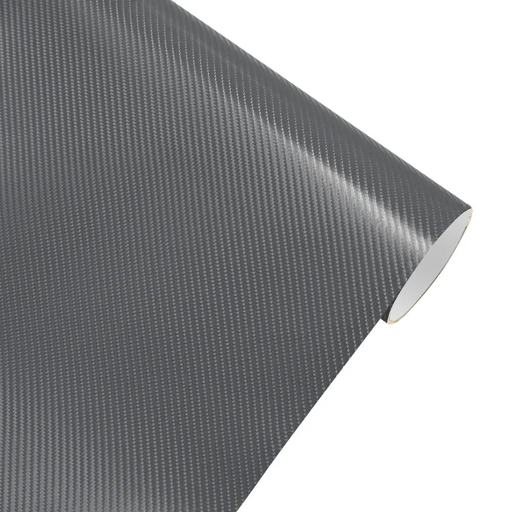 50CM 4D Carbon Fiber Grey Color Car Wrap Film Sticker Vehicle Vinyl Film Bubble Free Decal Auto Motorcycle Modified Accessories