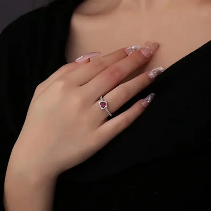 925 Sterling Silver New Various Colors Shiny Heart-shaped Ring Luxury Exquisite Charm Jewelry Surprise Commemorative Gifts