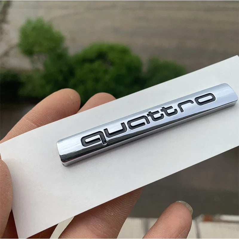 1Pcs Car Styling Emblem Sticker 3D Metal Quattro Badge Trunk Decals Accessories For Audi Q5 Q4 A4 A6 A7 A5 A3 Q3 Q2 A1 A8 TT S1