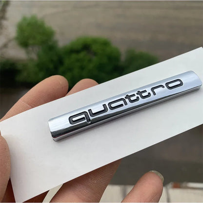 1Pcs Car Styling Emblem Sticker 3D Metal Quattro Badge Trunk Decals Accessories For Audi Q5 Q4 A4 A6 A7 A5 A3 Q3 Q2 A1 A8 TT S1