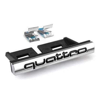 1Pcs Car Chrome Front Hood Grille quattro Emblem Badge Auto Trinket Styling For Audi S5 S6 S7 S4 S8 TT TTS A4 A6 C7 C6 B7 Q5 Q7