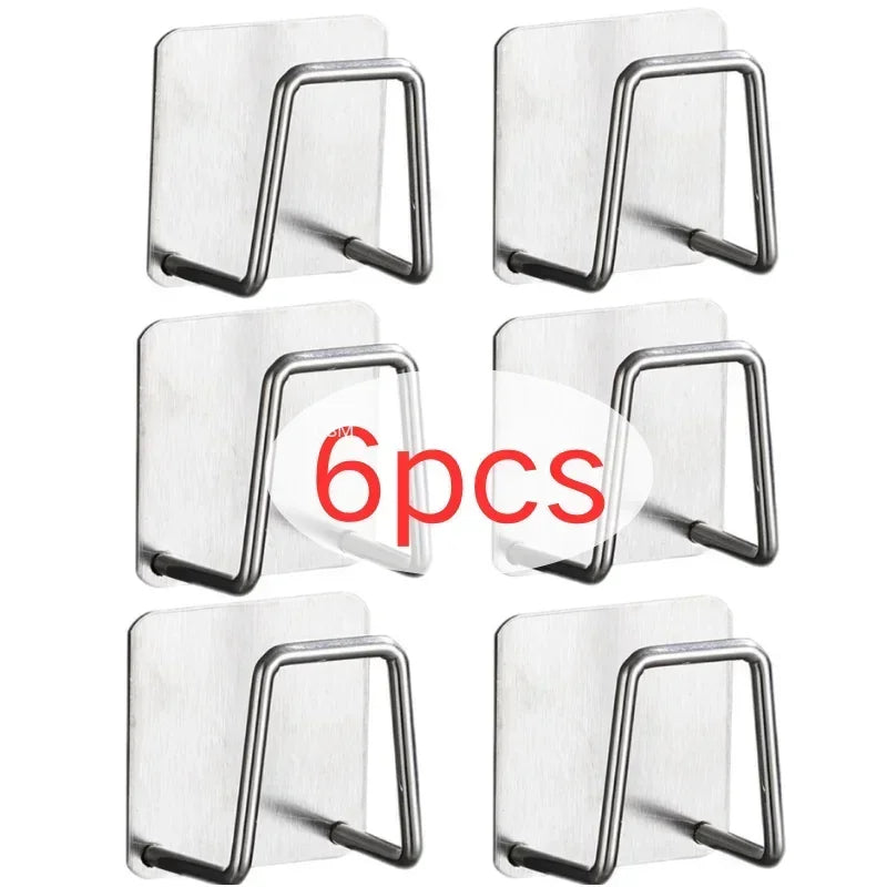 Kitchen Sponges Holder Stainless Steel Sink Sponges Drain Drying Rack Self Adhesive Storage Holder Wall Hooks Kitchen Organizers